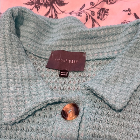Teal Button-Up Waffle Knit Cardigan - Picture 2 of 6